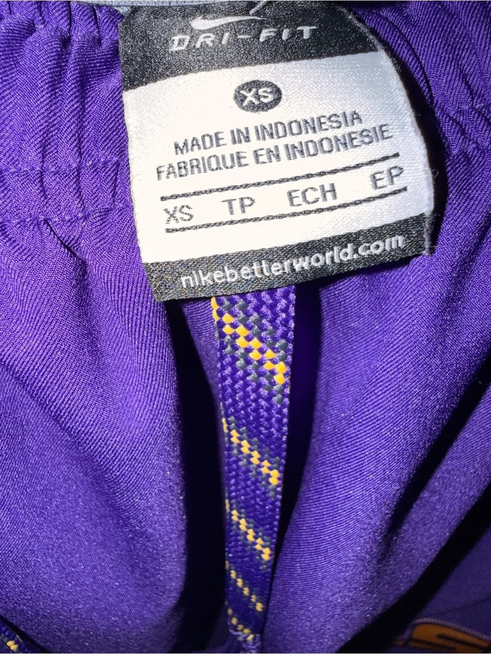 Nike Purple Track Pants with Yellow LSU Logo